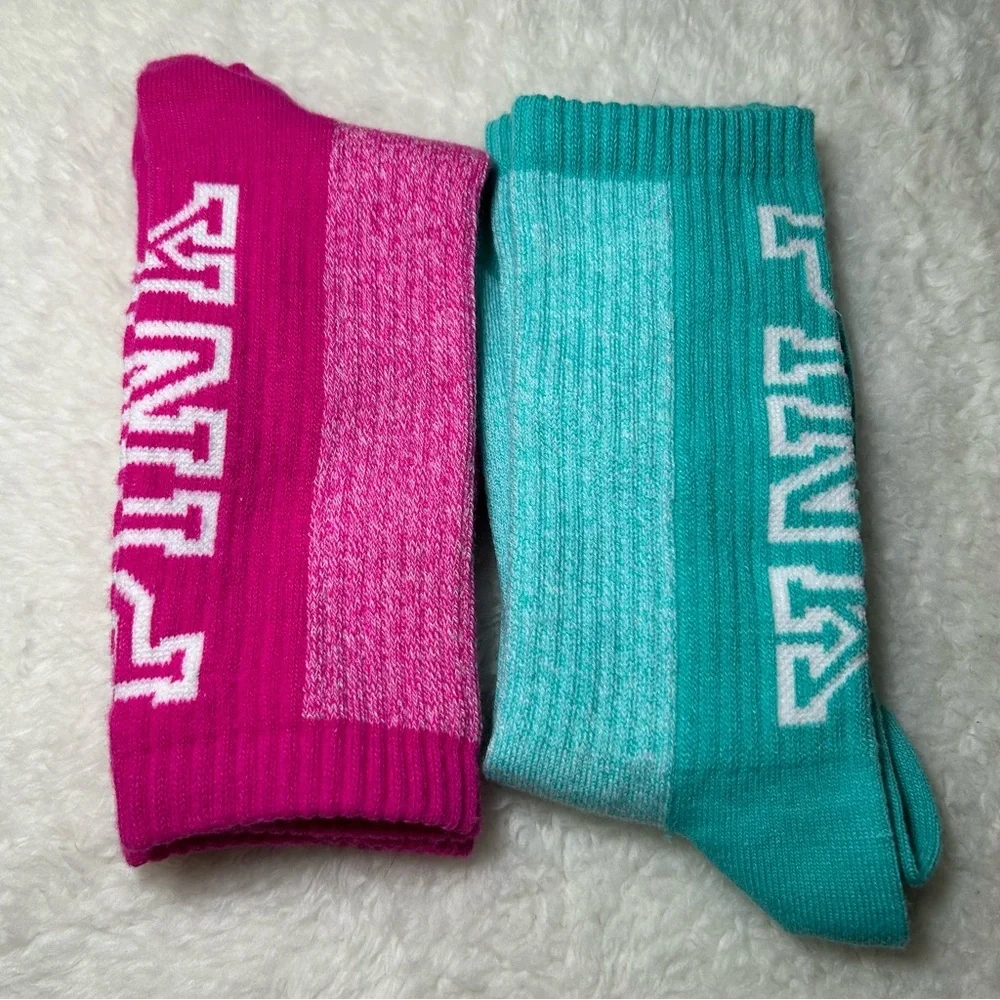 Victoria’s Secret PINK Crew Socks Pink & Blue OS